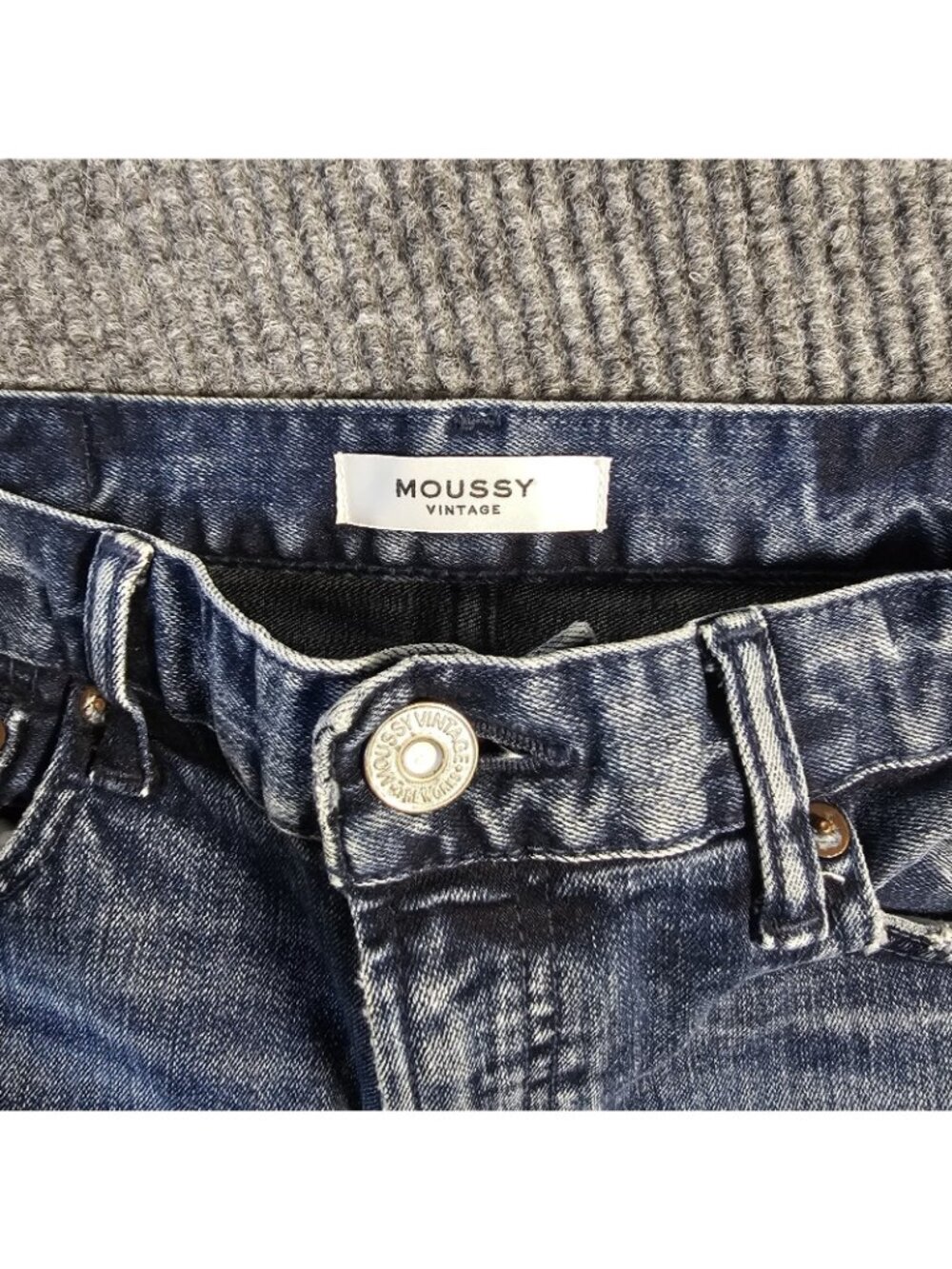 Moussy Vintage whiskers Jeans 025dac12-2230 Made in Japan Blue sz 29 fits 27x 27 - Picture 6 of 7